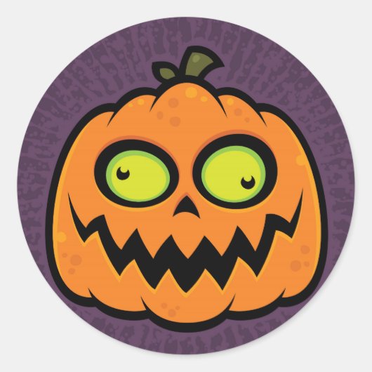Crazy Pumpkin Ronde Sticker (Voorkant)