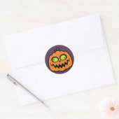 Crazy Pumpkin Ronde Sticker (Envelop)