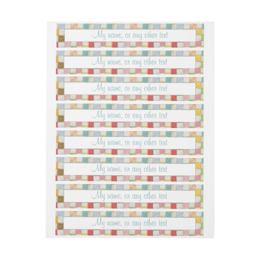 CRAZY QUILT 1 "x7.25" echt brede labels (Vel)
