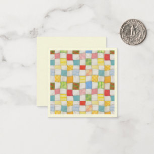 CRAZY QUILT 2.5x2.5 Vierkante Platte Briefkaart / 