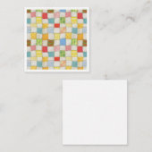 CRAZY QUILT 2.5x2.5 Vierkante Platte Briefkaart / (Voorkant / Achterkant)