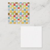 CRAZY QUILT 2.5x2.5 Vierkante Platte Nota Kaart Notitiekaartje (Voorkant / Achterkant)