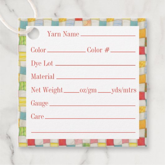 CRAZY QUILT 2" vierkante garen Labels (Voorkant)