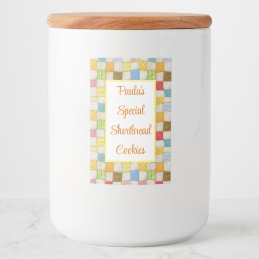 CRAZY QUILT 2"X3" Etiket voor voedselverpakkingen (Voorkant)