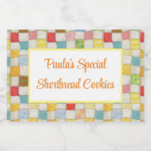 CRAZY QUILT 2x3 Eten Container Label / Horizontaal Voedselcontainer Etiket (Enkel label)