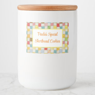 CRAZY QUILT 2x3 Eten Container Label / Horizontaal Voedselcontainer Etiket