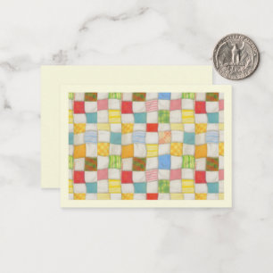CRAZY QUILT 3.5x2.5 Platte kaart / Crème / Horizon Notitiekaartje