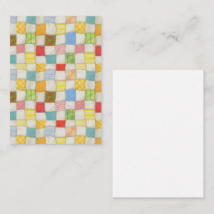 CRAZY QUILT 3.5x2.5 Platte Kaart / Verticaal Notitiekaartje