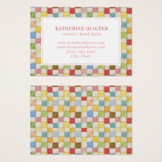 CRAZY QUILT 3.5x2.5 Visitekaartje (Voorkant /achterkant)
