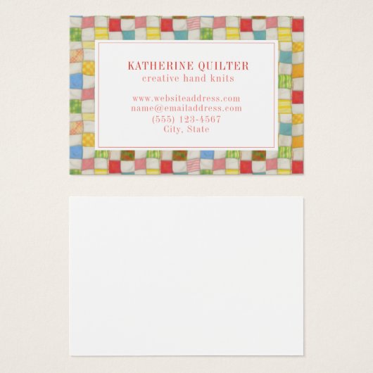 CRAZY QUILT 3.5x2.5 Visitekaartje II (Voorkant /achterkant)