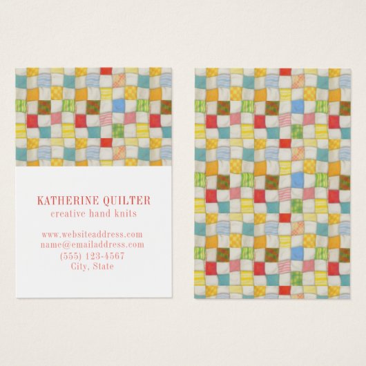 CRAZY QUILT 3.5x2.5 Visitekaartje III (Voorkant /achterkant)