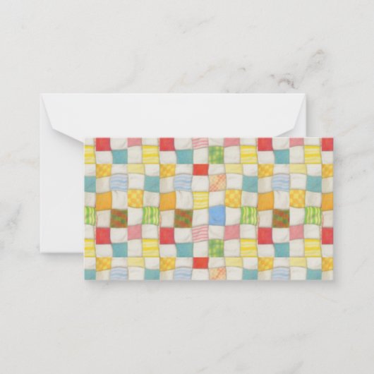 CRAZY QUILT 3.5x2 Platte Kaart / Horizontaal Notitiekaartje (Voorkant)