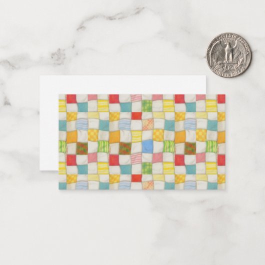 CRAZY QUILT 3.5x2 Platte Kaart / Horizontaal Notitiekaartje (Voorkant / Achterkant in situ)