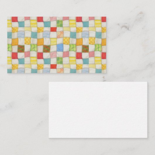 CRAZY QUILT 3.5x2 Platte Kaart / Horizontaal Notitiekaartje (Voorkant / Achterkant)