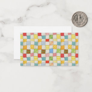 CRAZY QUILT 3.5x2 Platte Kaart / Horizontaal Notitiekaartje