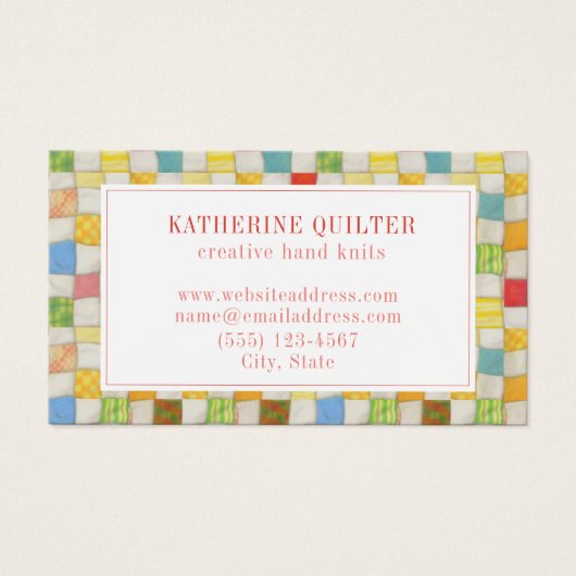 CRAZY QUILT 3.5x2 Visitekaartje (Voorkant)