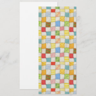 CRAZY QUILT 4x9.25 Plat kaartje / Verticaal Kaart