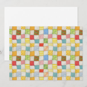 CRAZY QUILT 5.5x7.5 Platte kaart / Horizontaal