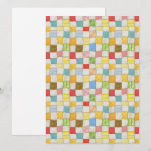 CRAZY QUILT 5.5x7.5 Platte kaart / Verticaal