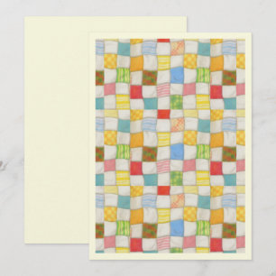 CRAZY QUILT 5x7 Platte Kaart / Cream / Verticaal