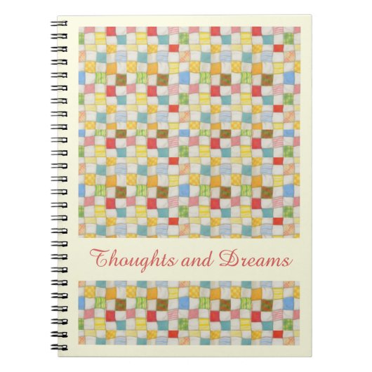 CRAZY QUILT 6.5x8.75 Notitieboek + Tekst Geel (Voorkant)