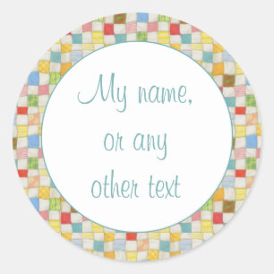 CRAZY QUILT 7,5 cm Ronde Matte Stickers