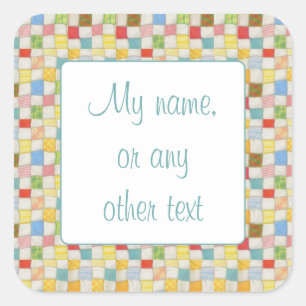 CRAZY QUILT 7,5 cm Vierkante Matte Stickers