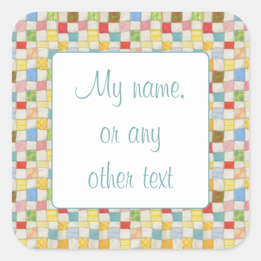 CRAZY QUILT 7,5 cm Vierkante Matte Stickers (Voorkant)