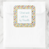 CRAZY QUILT 7,5cm Vierkant "Handgemaakt" Stickers (Tas)