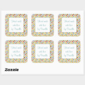 CRAZY QUILT 7,5cm Vierkant "Handgemaakt" Stickers (Vel)