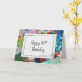 Crazy Quilt 85ste verjaardag  Kaart (Gele Bloem)