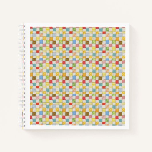 CRAZY QUILT 8.5x8.5 Spiraalvormig Notitieboek (Voorkant)