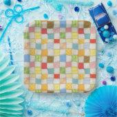 CRAZY QUILT 9" Vierkante Papier Borden Papieren Bordje (Feest)