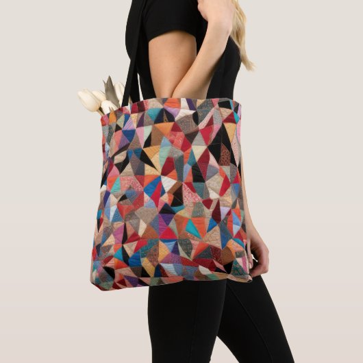 Crazy Quilt Abstract Pattern Tote Bag (Dichtbij)