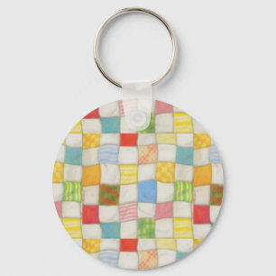 CRAZY QUILT Aluminium Circle Sleutelhanger