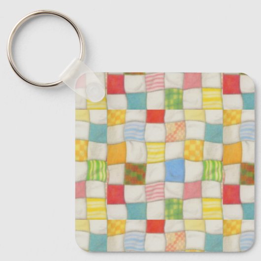 CRAZY QUILT Aluminium Sleutelhanger (Voorkant)
