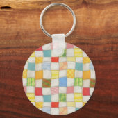 CRAZY QUILT Aluminium Sleutelhanger Cirkel (Achterkant)