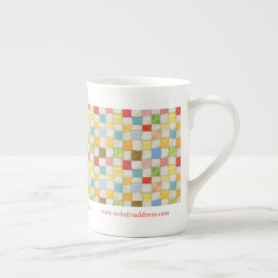 CRAZY QUILT Bedrijfs ID Bone China Mok