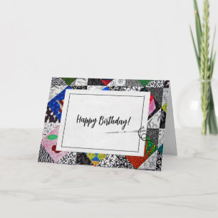 Crazy Quilt Birthday Kaart