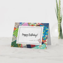 Crazy Quilt Birthday Kaart