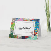 Crazy Quilt Birthday Kaart (Voorkant)
