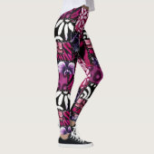 Crazy Quilt Black Cherry Floral Pattern  Leggings (Rechts)
