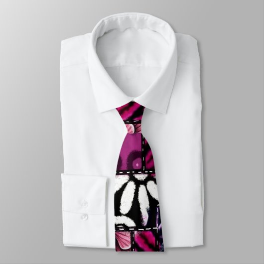 Crazy Quilt Black Cherry Floral Pattern Stropdas (Gebonden)