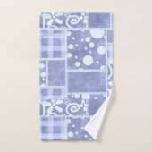 Crazy Quilt Blauwe Gingham Bloemenpatroon Bad Handdoek (Handdoek)