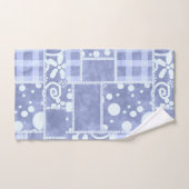 Crazy Quilt Blauwe Gingham Bloemenpatroon Bad Handdoek (Handdoek)