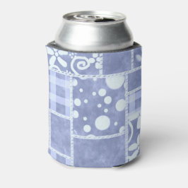 Crazy Quilt Blauwe Gingham Bloemenpatroon  Blikjeskoeler