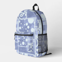 Crazy Quilt Blauwe Gingham Bloemmotief