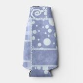 Crazy Quilt Blauwe Gingham Bloemmotief  Flesjeskoeler (Voorkant)