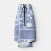Crazy Quilt Blauwe Gingham Bloemmotief  Flesjeskoeler (Achterkant)