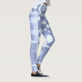 Crazy Quilt Blauwe Gingham Bloemmotief Leggings (Rechts)